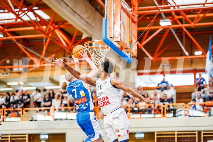 Basketball, win2day Basketball Superliga 2023/224, 09. Qualifikationsrunde, BBC Nord Dragonz, Oberwart Gunners, Sebastian Käferle (7)