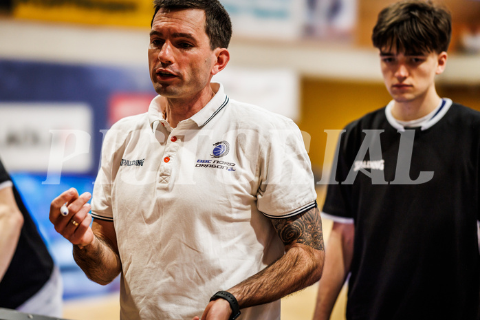 Basketball, win2day Basketball Superliga 2023/224, 09. Qualifikationsrunde, BBC Nord Dragonz, Oberwart Gunners, Felix Jambor (Head Coach)