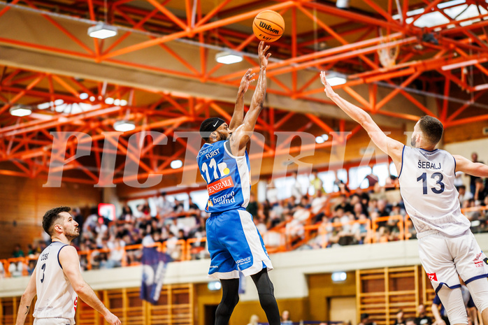 Basketball, win2day Basketball Superliga 2023/224, 09. Qualifikationsrunde, BBC Nord Dragonz, Oberwart Gunners, Derrek Brooks Jr. (11)