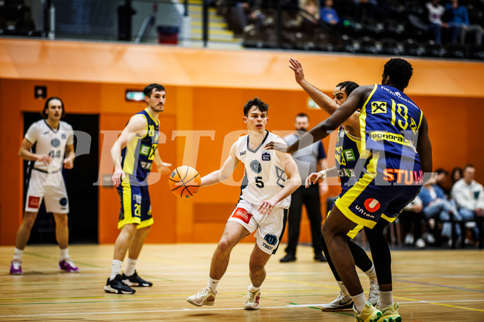 Basketball, Basketball Zweite Liga 2024/25, Grunddurchgang 17.Runde, Vienna Timberwolves, Future Team Steiermark, Jakob Konzet (5)