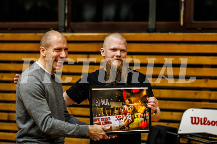 Basketball, Basketball Zweite Liga 2024/25, Grunddurchgang 17.Runde, Mattersburg Rocks, Mistelbach Mustangs, Ehrung Claudio Vancura