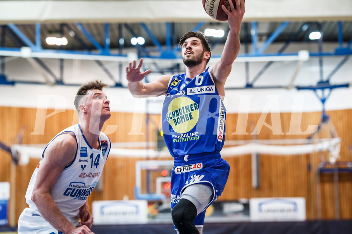 Basketball, Admiral Basketball Superliga 2019/20, Grunddurchgang 11.Runde, Oberwart Gunners, Gmunden Swans, Daniel Friedrich (6)