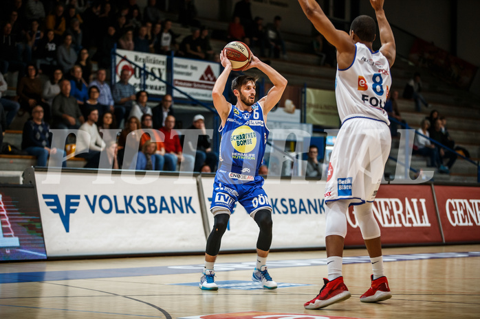 Basketball, Admiral Basketball Superliga 2019/20, Grunddurchgang 11.Runde, Gunners Oberwart, Gmunden Swans, Daniel Friedrich (6)