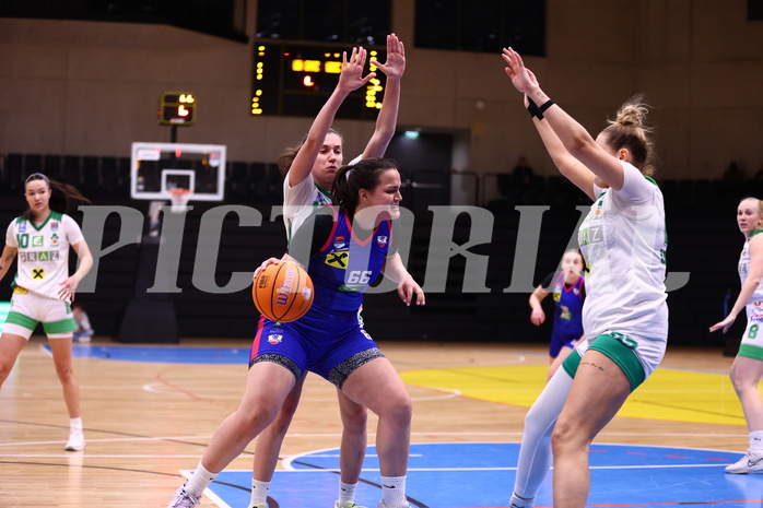 15.03.2025, Graz, Raiffeisen Sportpark, Basketball Damen Superliga 2024/25, Semifinale Spiel 1, UBI Graz vs. UBSC-DBBC Graz,  