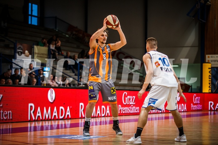 Basketball, ABL 2018/19, Grunddurchgang 31.Runde, Oberwart Gunners, Klosterneuburg Dukes, Moritz Lanegger (6)