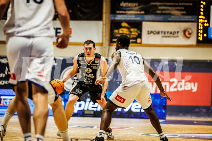 Basketball, win2day Basketball Superliga 2023/224, Grunddurchgang Runde 8, BBC Nord Dragonz, Kapfenberg Bulls, Noah Baumann (4)