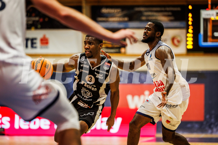 Basketball, win2day Basketball Superliga 2023/224, Grunddurchgang Runde 8, BBC Nord Dragonz, Kapfenberg Bulls, Rudi Williams (3)