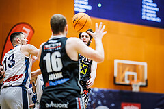 Basketball, Win2Day Superliga 2023/24, Grunddurchgang 11.Runde, Vienna Timberwolves, Flyers Wels, Elvir Jakupovic (21)