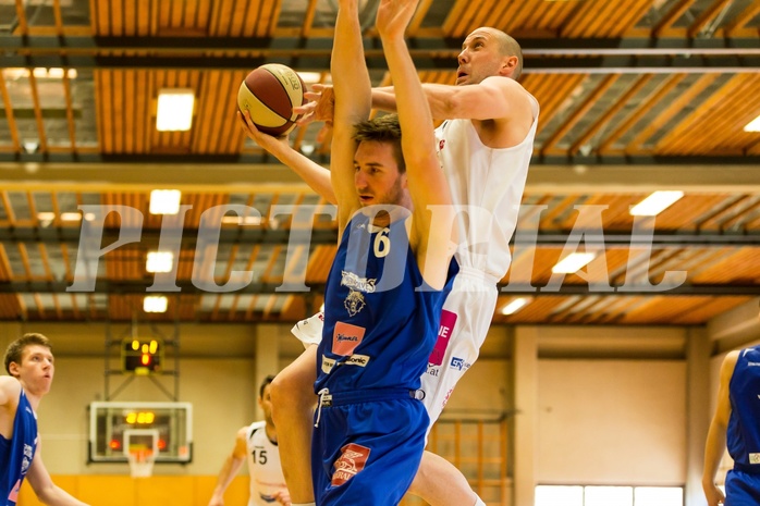 Basketball, 2.Bundesliga, Playoff VF Spiel 1, Mattersburg Rocks, Vienna D.C. Timberwolves, Corey HALLETT (16), Nemanja Nikolic (6)