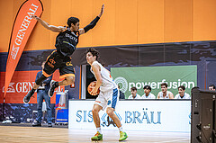 Basketball, Win2Day Superliga 2022/23, 3. Qualifikationsrunde, Vienna Timberwolves, Fürstenfeld Panthers, Steve Robinson Jr. (6), Armin Karian (7)