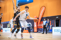 Basketball, Win2Day Superliga 2022/23, 3. Qualifikationsrunde, Vienna Timberwolves, Fürstenfeld Panthers, Adnan Hajder (9), Philipp D’Angelo (9)
