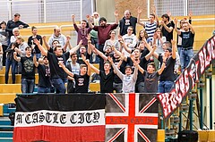 Basketball, 2.Bundesliga, Playoff Semifinale Spiel 3, UBC St.Pölten, Mattersburg Rocks, Rocks Block Choreografie