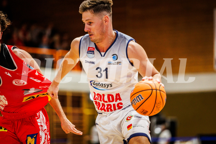 Basketball, win2day Basketball Superliga 2024/25, Grunddurchgang Runde 7, BBC Nord Dragonz, Traiskirchen Lions, Emilio Banic (31)