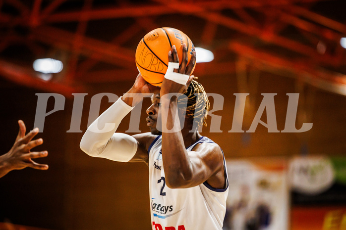 Basketball, win2day Basketball Superliga 2024/25, Grunddurchgang Runde 7, BBC Nord Dragonz, Traiskirchen Lions, Peter Turay (12)