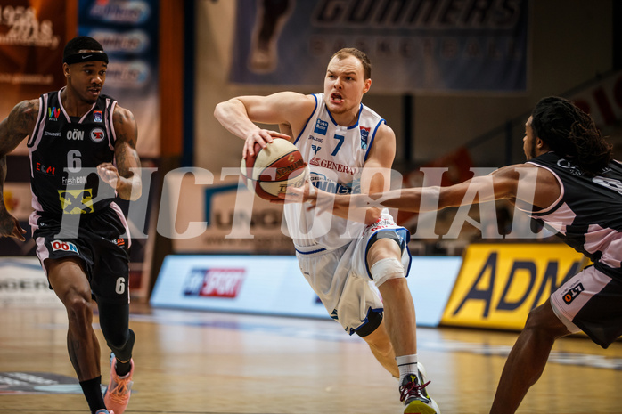 Basketball, Admiral Basketball Superliga 2019/20, Platzierungsrunde 5. Runde, Oberwart Gunners, Flyers Wels, Sebastian Käferle (7)