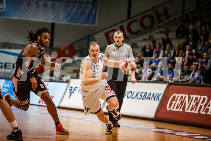 Basketball, Admiral Basketball Superliga 2019/20, Platzierungsrunde 5. Runde, Oberwart Gunners, Flyers Wels, Sebastian Käferle (7)