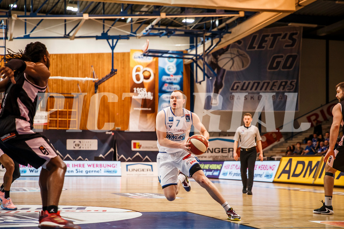 Basketball, Admiral Basketball Superliga 2019/20, Platzierungsrunde 5.Runde, Oberwart Gunners, Flyers Wels, Sebastian Käferle (7)