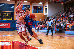 Basketball, Win2Day Superliga 2022/23, 6. Qualifikationsrunde, Traiskirchen Lions, BBC Nord Dragonz, Hannes Joseph Kogelnik (5), Valentin Pasterk (6)