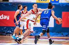 Basketball, Win2Day Superliga 2022/23, 6. Qualifikationsrunde, Traiskirchen Lions, BBC Nord Dragonz, Lukas Hahn (9), Kyran Jordan Mc Clure (13)