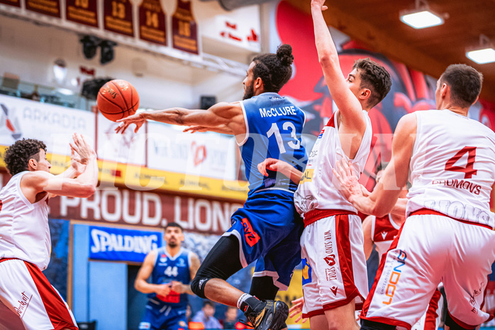 Basketball, Win2Day Superliga 2022/23, 6. Qualifikationsrunde, Traiskirchen Lions, BBC Nord Dragonz, Kyran Jordan Mc Clure (13)
