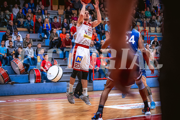 Basketball, Win2Day Superliga 2022/23, 6. Qualifikationsrunde, Traiskirchen Lions, BBC Nord Dragonz, Emilio Banic (23)