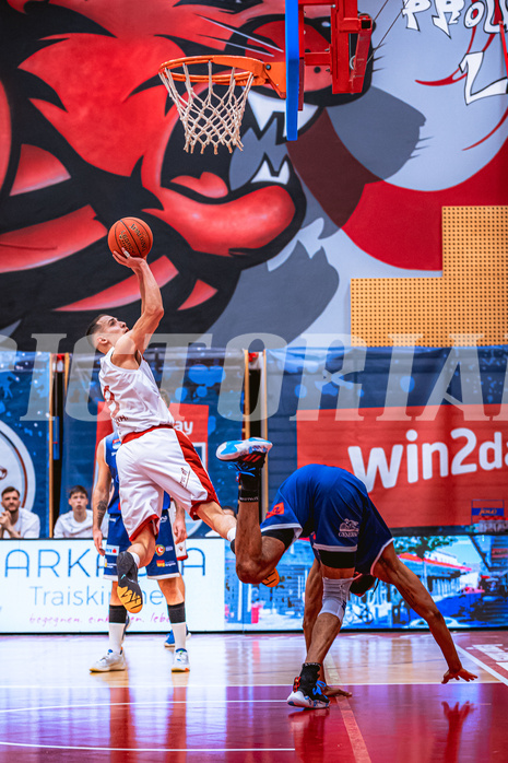 Basketball, Win2Day Superliga 2022/23, 6. Qualifikationsrunde, Traiskirchen Lions, BBC Nord Dragonz, Lukas Hahn (9)