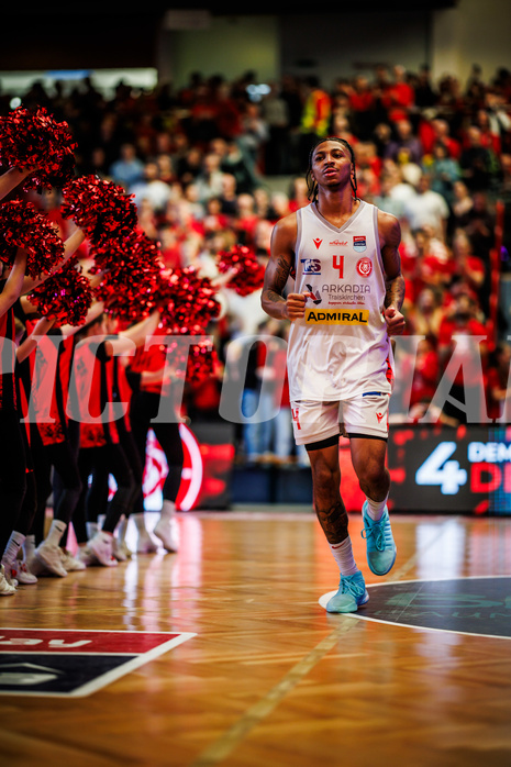 Basketball, Basketball Austria CUP 2023/24, Finale, Traiskirchen Lions, Flyers Wels, Demarcus Demonia (4)