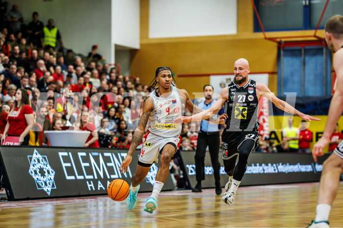 Basketball, Basketball Austria CUP 2023/24, Finale, Traiskirchen Lions, Flyers Wels, Demarcus Demonia (4)