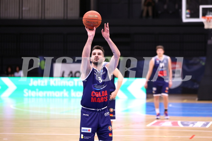 10.04.2023, Graz, Raiffeisen Sportpark Graz, Basketball Superliga 2022/23, 9. Qualifikationsrunde, UBSC Raiffeisen Graz vs. COLDAMARIS BBC Nord Dragonz