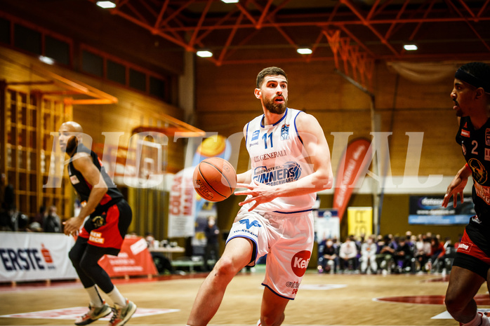 Basketball, Basketball Austria, Cup Final Four 2021/22 
Herren Cupfinale, BC GGMT Vienna, Oberwart Gunners, Ioannis Chatzinikolas (11)
