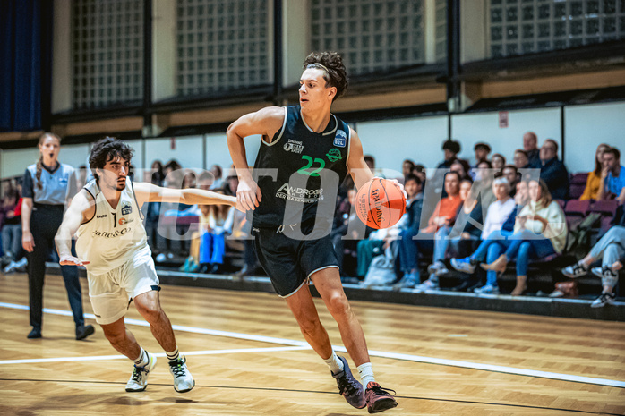 Basketball, Basketball Zweite Liga 2022/23, Grunddurchgang 6.Runde, Basket Flames, Union Deutsch Wagram Alligators, Daniele Kuchar (22)