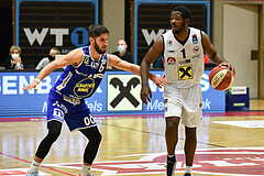 Basketball Superliga 2020/21, Grunddurchgang 6.Runde Flyers Wels vs. Swans Gmunden, Daniel Friedrich (6), Austen Awosika (1),
