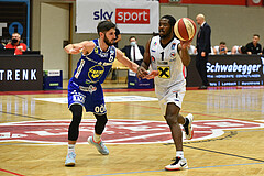 Basketball Superliga 2020/21, Grunddurchgang 6.Runde Flyers Wels vs. Swans Gmunden, Daniel Friedrich (6) Austen Awosika (1),

