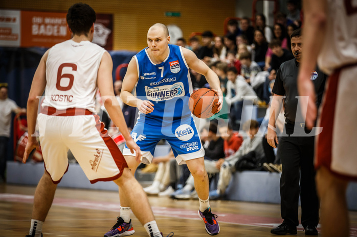 Basketball, win2day Basketball Superliga 2022/23, Grunddurchgang 8.Runde, Traiskirchen Lions, Oberwart Gunners, Sebastian Käferle (7)