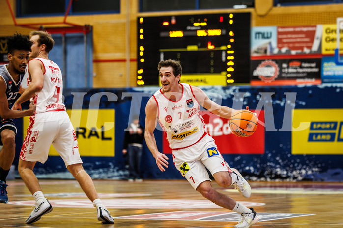 Basketball, win2day Basketball Superliga 2024/25, Grunddurchgang 20.Runde, Traiskirchen Lions, BBC Nord Dragonz, Benedikt Güttl (7)