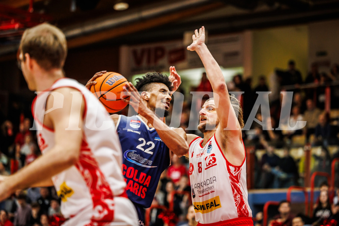 Basketball, win2day Basketball Superliga 2024/25, Grunddurchgang 20.Runde, Traiskirchen Lions, BBC Nord Dragonz, Jalen Green (22)