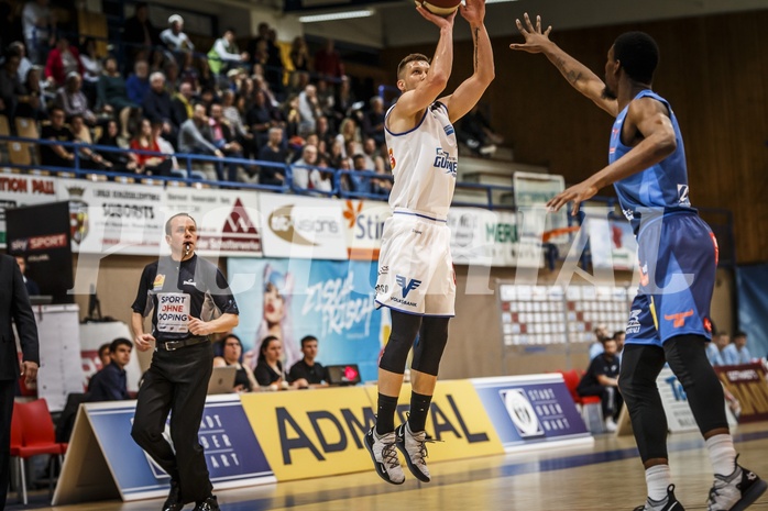 Basketball, ABL 2018/19, Grunddurchgang 25.Runde, Oberwart Gunners, Kapfenberg Bulls, Andrius Mikutis (5)