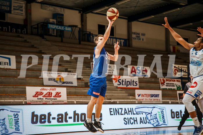 Basketball, bet-at-home Basketball Superliga 2020/21, Grunddurchgang, 11. Runde, Oberwart Gunners, Vienna D.C. Timberwolves, Jonas John (99)