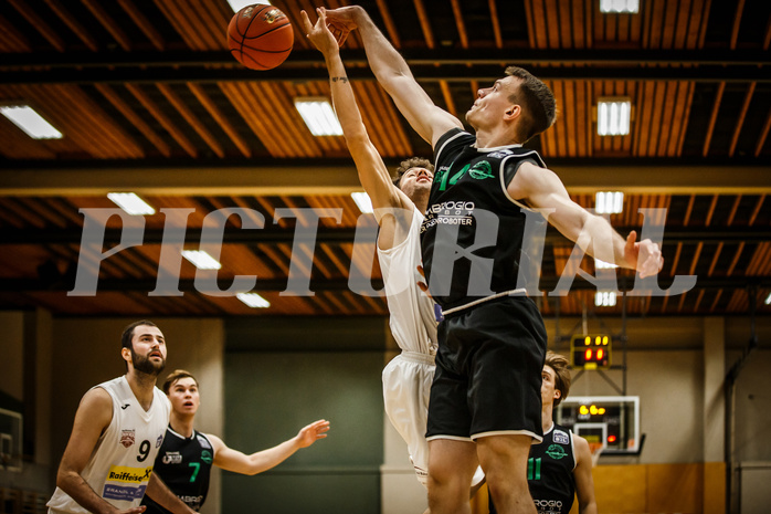 Basketball, Basketball Zweite Liga 2021/22, Grunddurchgang 1. Runde, Mattersburg Rocks, Deutsch Wagram Alligators, Jan NICOLI (6); Branislav Balvan (14)