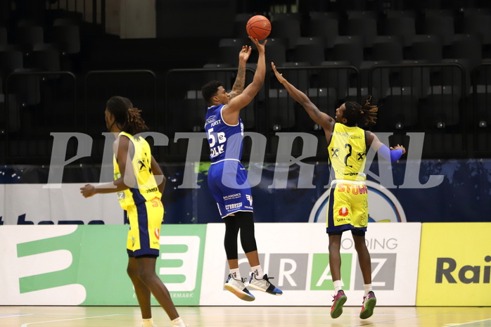Basketball Superliga 2021/22, 3.Plazierungsrunde, UBSC Raiffeisen Graz vs. Unger Steel Gunners Oberwart 