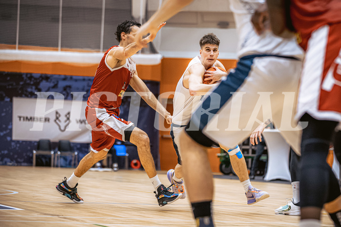 Basketball, Win2Day Superliga 2022/23, Grunddurchgang 15.Runde, Vienna Timberwolves, Arkadia Traiskirchen Lions, Jakob Lohr (12)