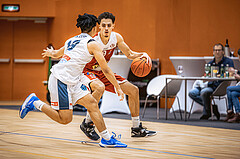 Basketball, Win2Day Superliga 2022/23, Grunddurchgang 15.Runde, Vienna Timberwolves, Arkadia Traiskirchen Lions, Dean-Leon Cantor (19), Lukas Hahn (9)