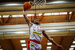 Basketball, win2day Basketball Superliga 2023/24, Halbfinale Spiel 1, Traiskirchen Lions, Oberwart Gunners, Demarcus Demonia (4)