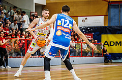 Basketball, win2day Basketball Superliga 2023/24, Halbfinale Spiel 1, Traiskirchen Lions, Oberwart Gunners, Edgars Lasenbergs (25)