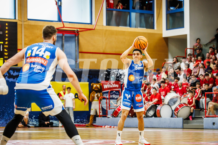 Basketball, win2day Basketball Superliga 2023/24, Halbfinale Spiel 1, Traiskirchen Lions, Oberwart Gunners, Magdy Abou-Ahmed (6)
