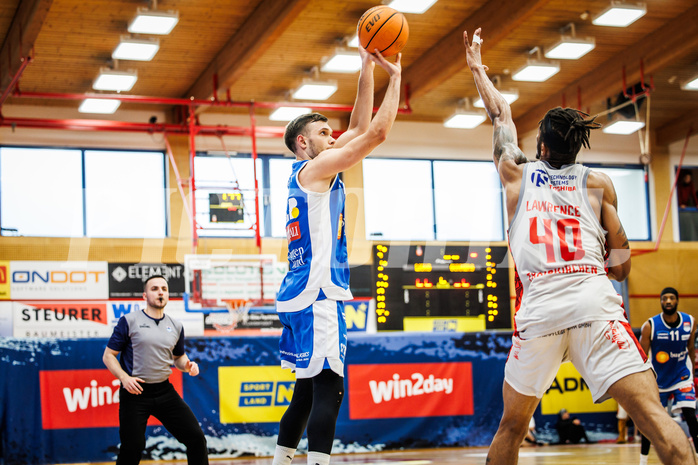 Basketball, win2day Basketball Superliga 2023/24, Halbfinale Spiel 1, Traiskirchen Lions, Oberwart Gunners, Jonathan Knessl (12)