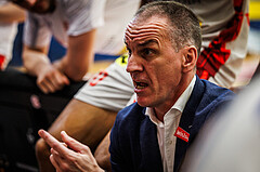 Basketball, win2day Basketball Superliga 2023/24, Halbfinale Spiel 1, Traiskirchen Lions, Oberwart Gunners, Radomir Mijanovic (Head Coach)