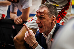 Basketball, win2day Basketball Superliga 2023/24, Halbfinale Spiel 1, Traiskirchen Lions, Oberwart Gunners, Radomir Mijanovic (Head Coach)