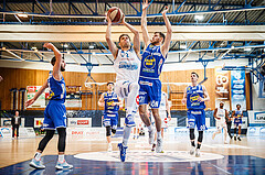 Basketball, bet-at-home Basketball Superliga 2020/21, Grunddurchgang, 14. Runde, Oberwart Gunners, Gmunden Swans, Jonathan Knessl (12)