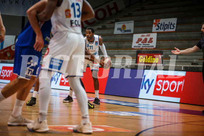 Basketball, bet-at-home Basketball Superliga 2020/21, Grunddurchgang 14. Runde, Oberwart Gunners, Gmunden Swans, Nigel Pruitt (11)